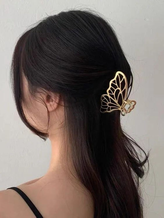 METAL GOLDEN BUTTERFLY CLAW CLIP