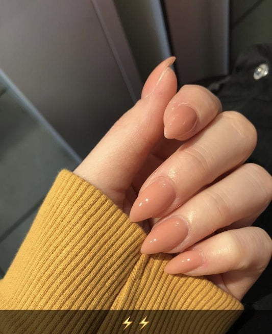 12 PIECES LIGHT PINK PRESS ON NAILS SET