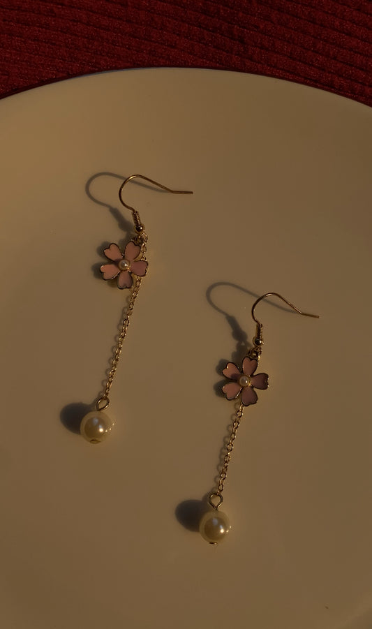 PINK FLOWER EARRINGS