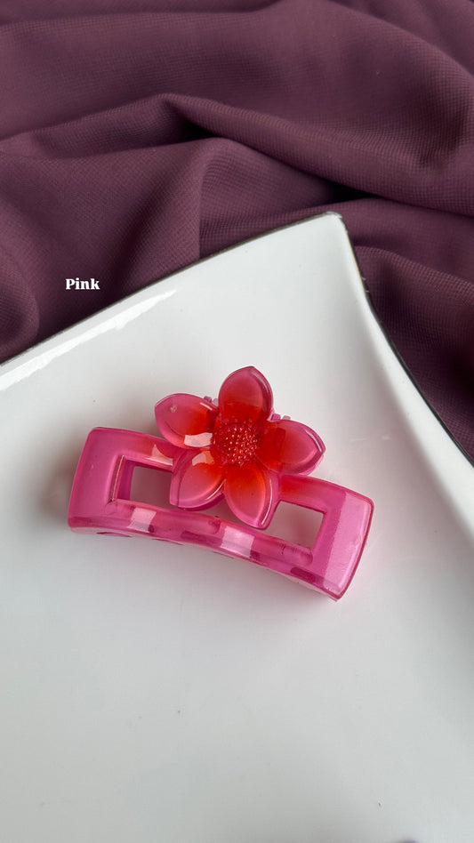 FLOWER RECTANGLE HAIR CLAWS