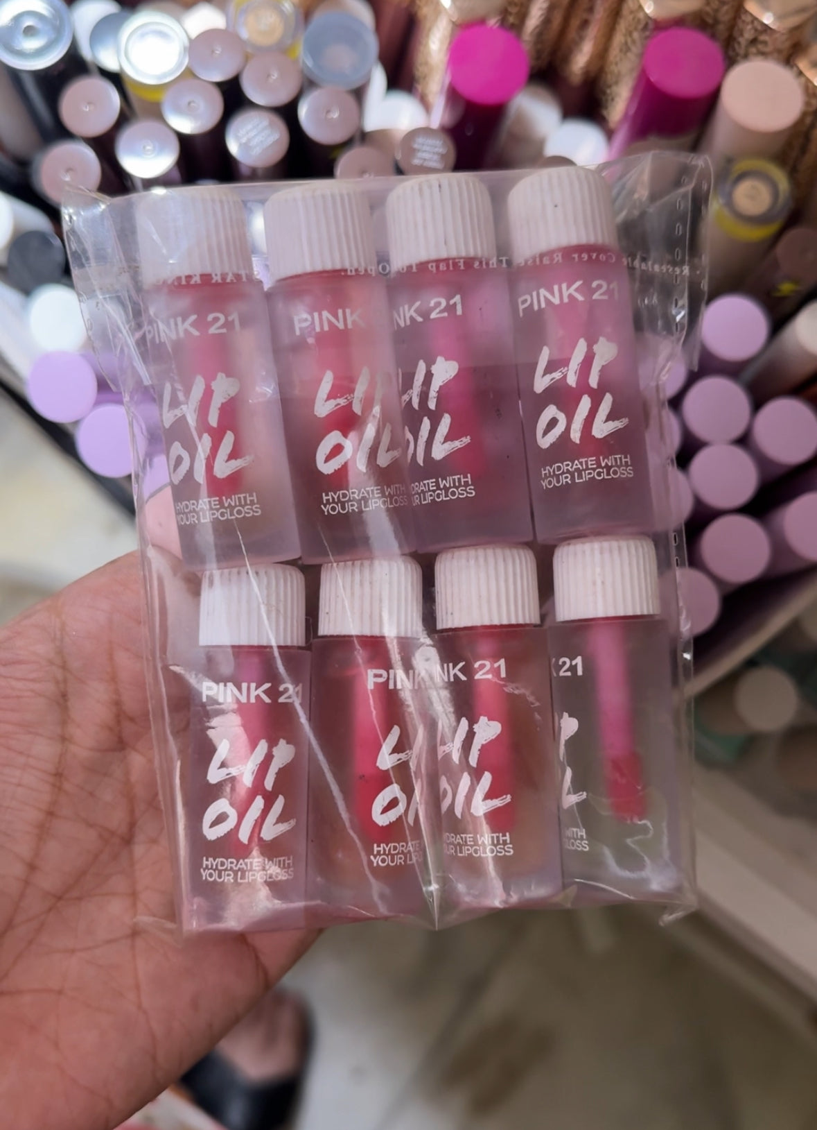 PINK 21 COLOR CHANGING LIP OIL SET OF 8 PIECES
