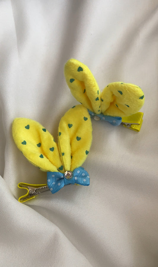 D73 YELLOW HAIR CLIP SET