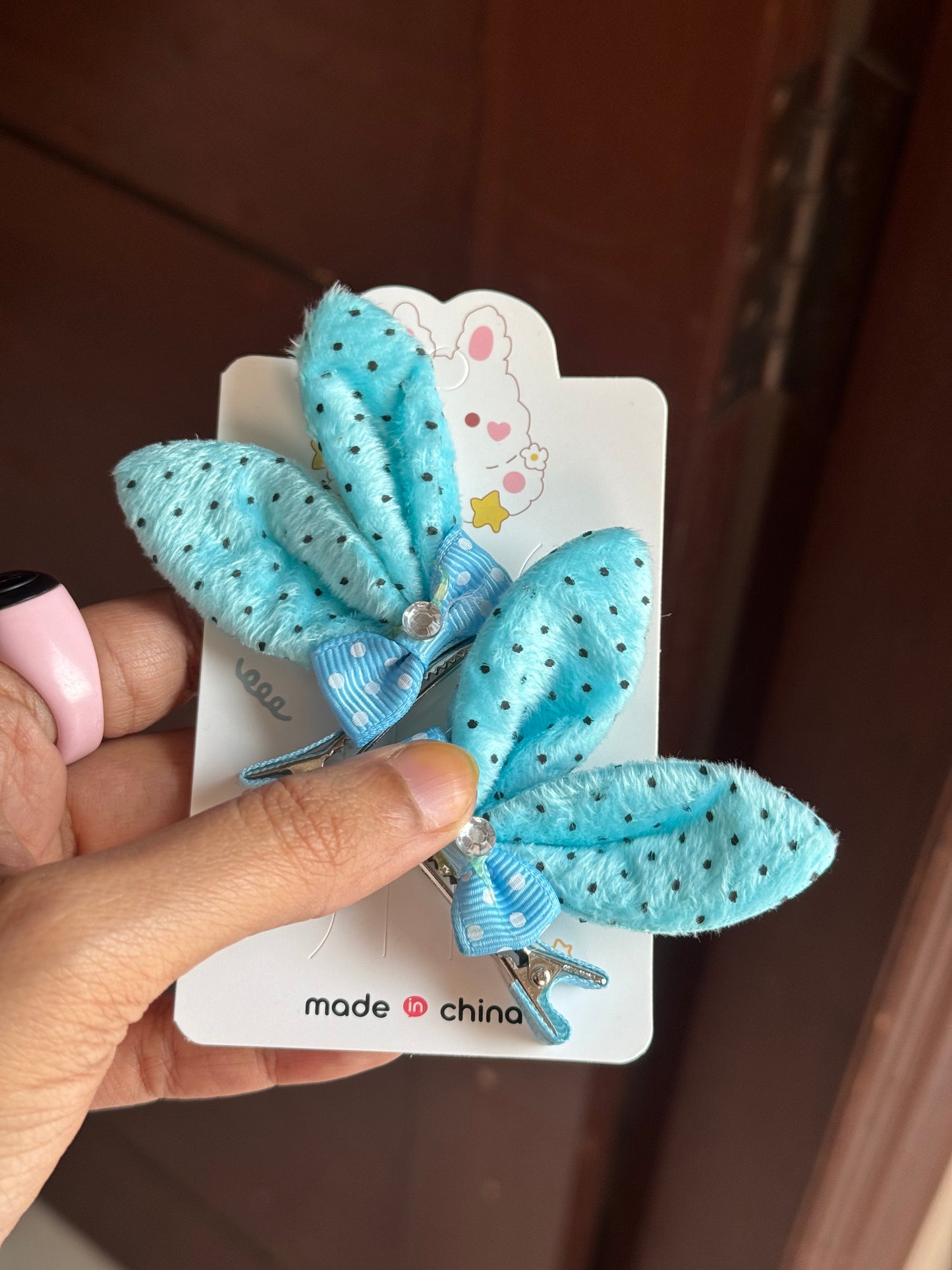 B217 BUNNY HAIR CLIPS PAIR