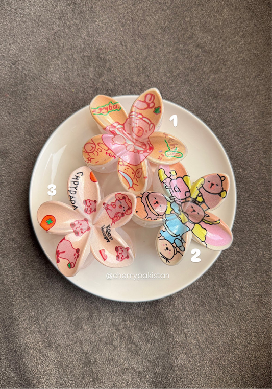 CARTOON FLOWER HAIR CLAWS