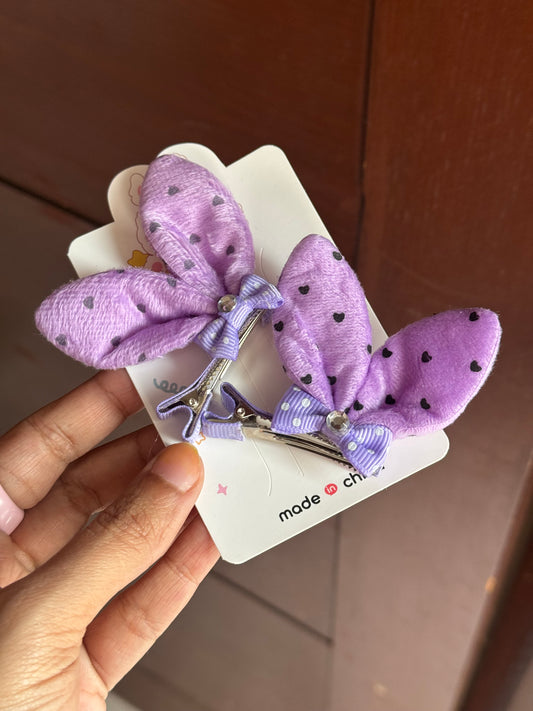 B209 BUNNY HAIR PINS PAIR