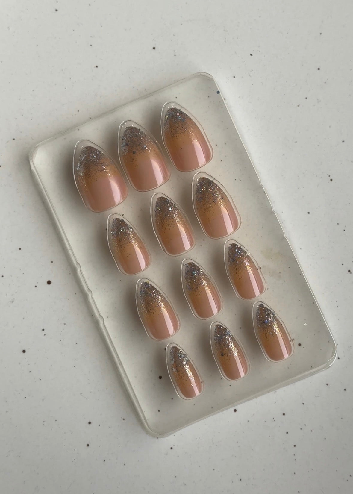 PINK GLITTER NAIL SET