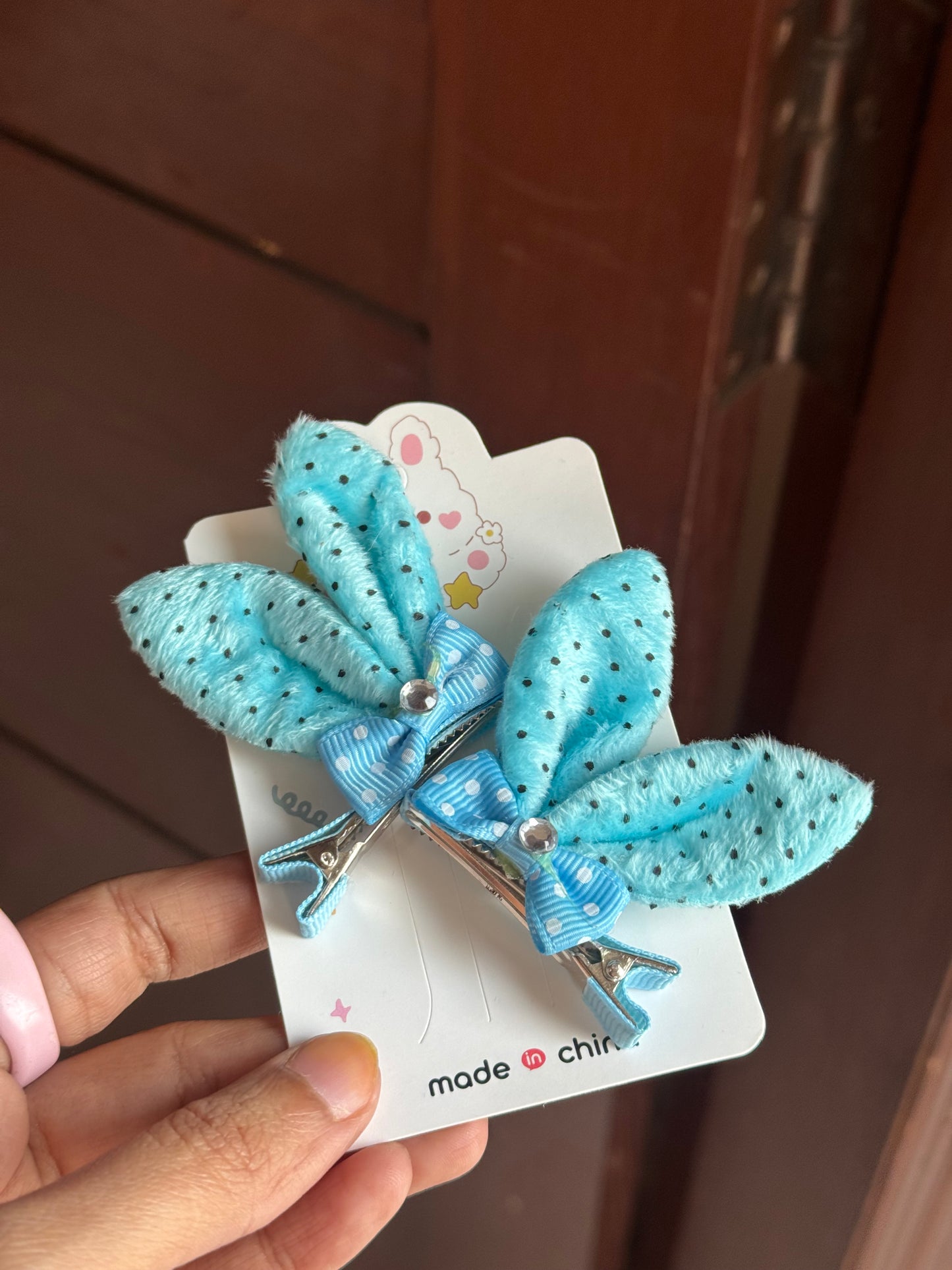 B217 BUNNY HAIR CLIPS PAIR