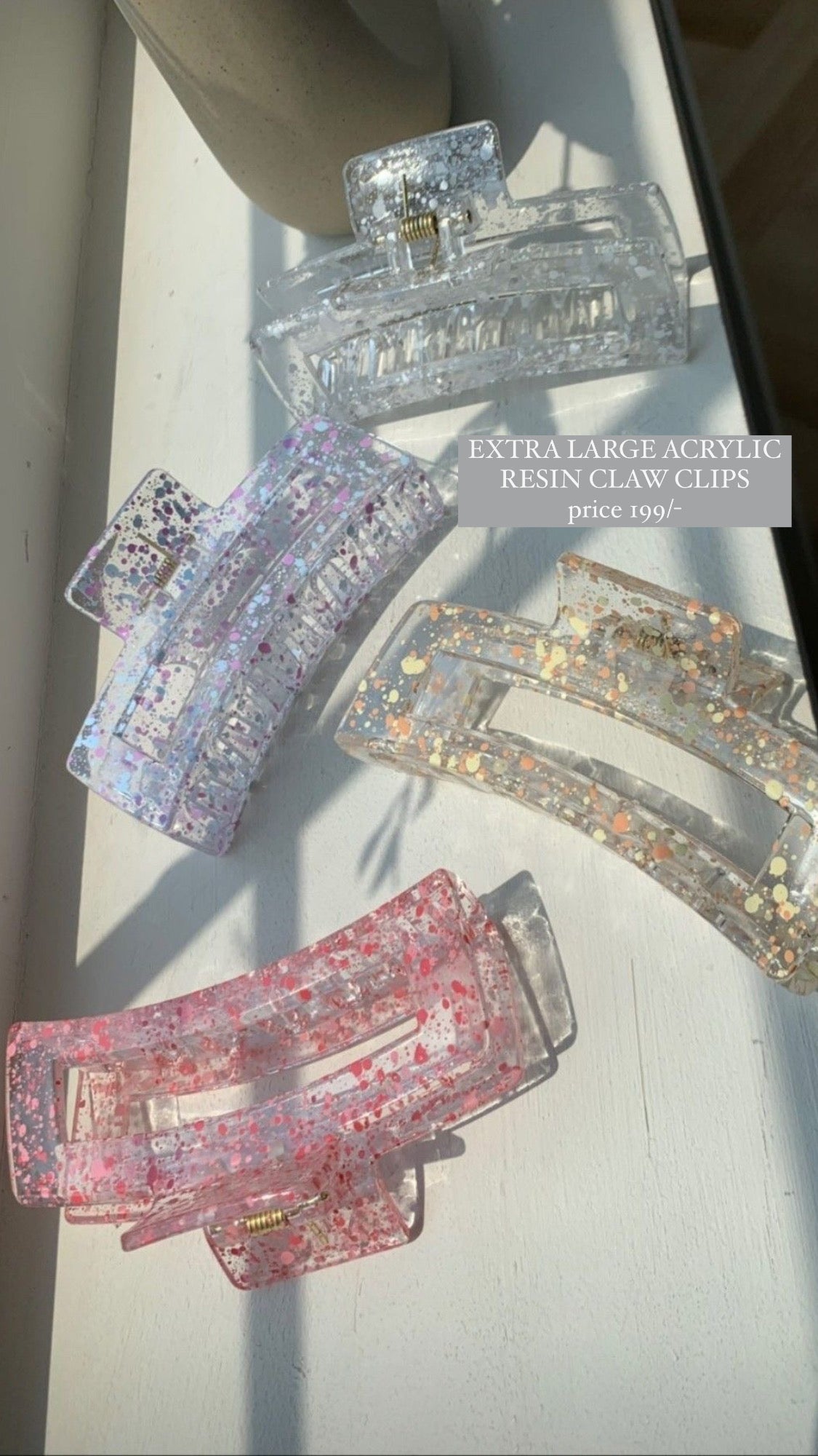 EXTRA LARGE ACRYLIC RESIN CLAW CLIPS