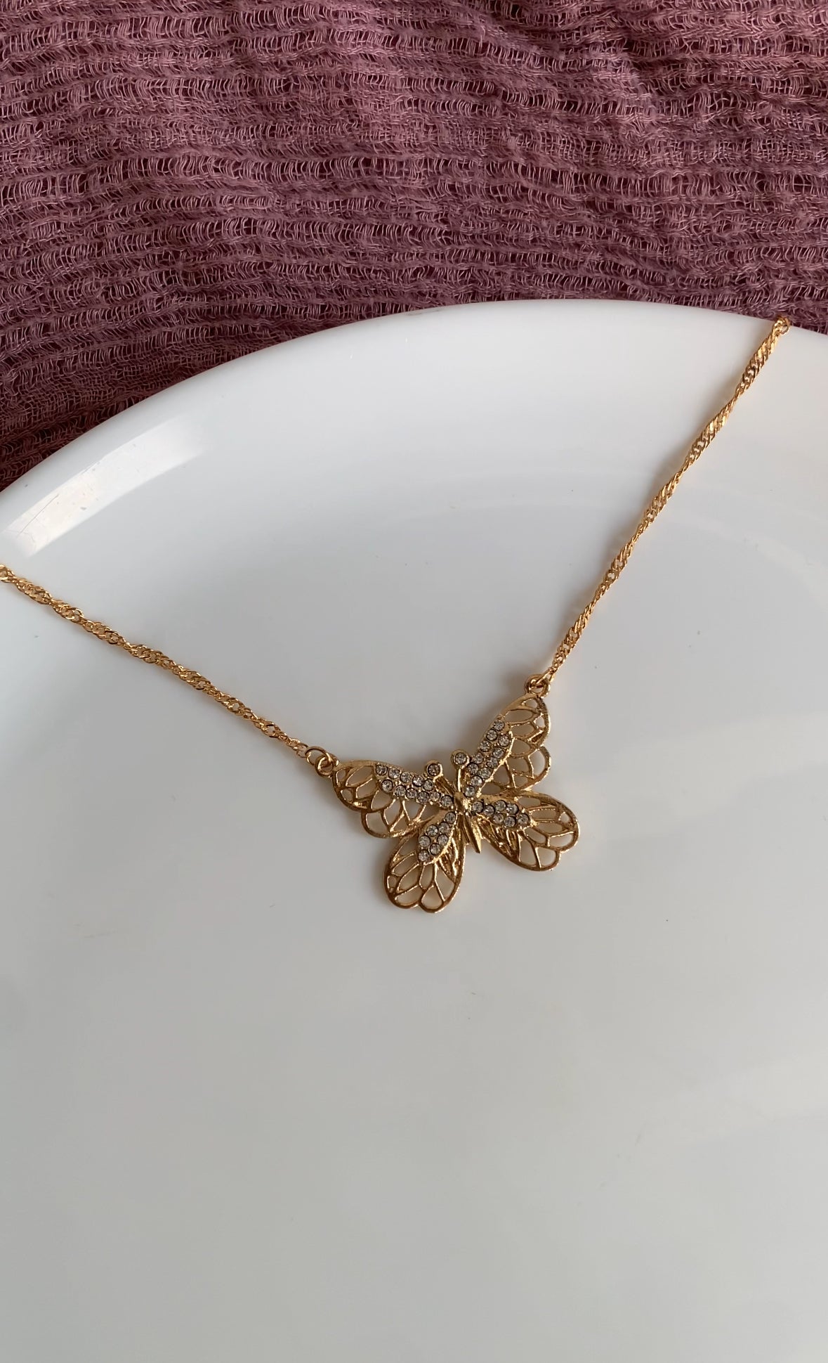 F35 GOLDEN BUTTERFLY NECKLACE PENDANT