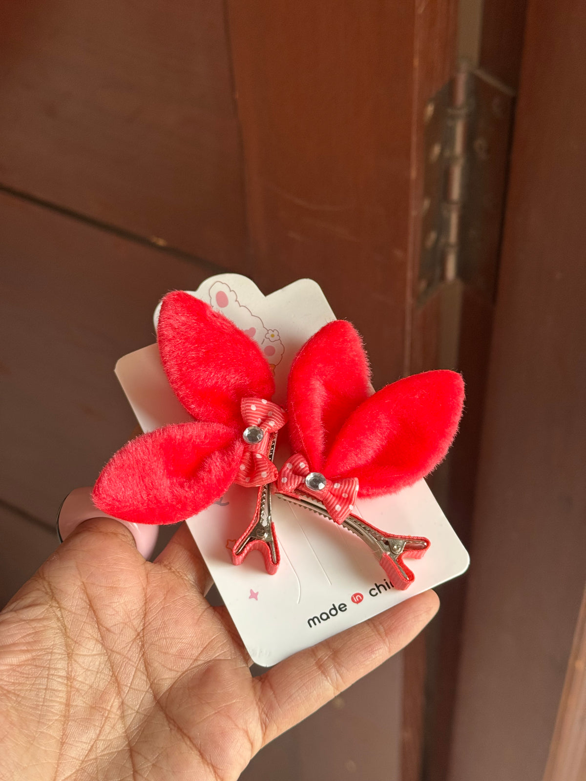 B195 BUNNY HAIR PINS PAIR