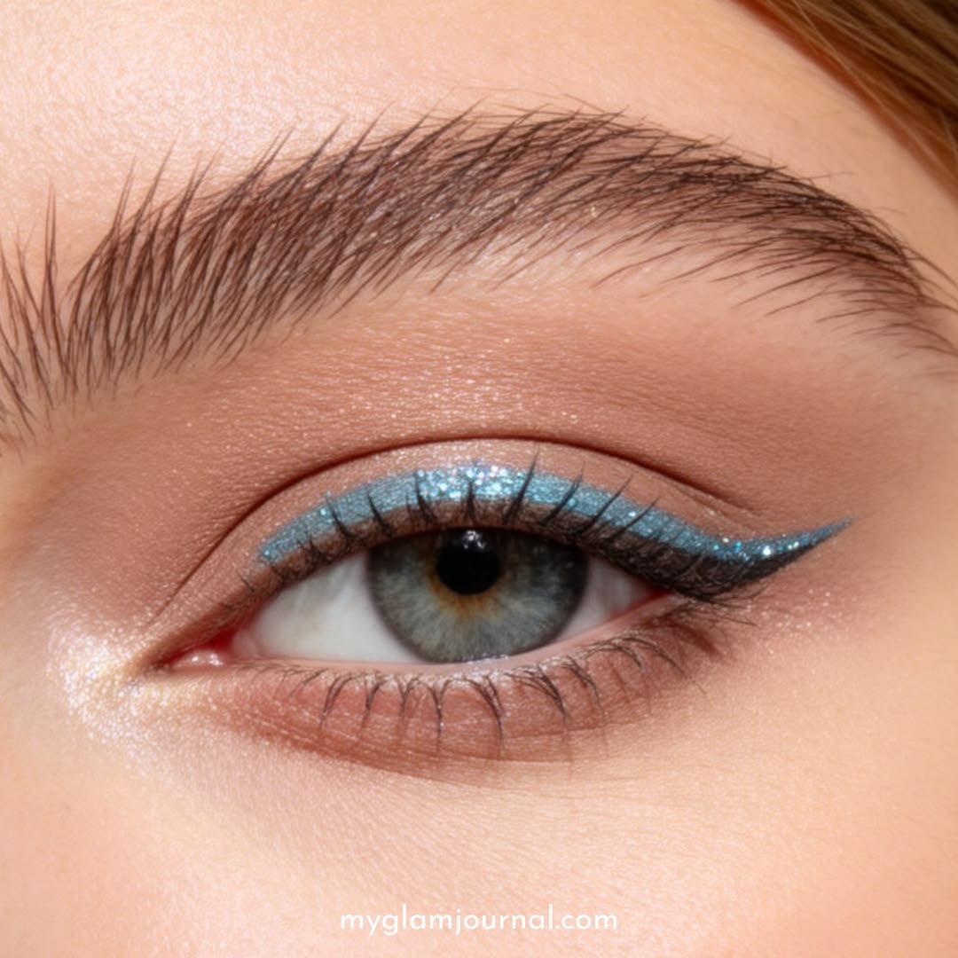 MOON FACE BLUE EYELINER