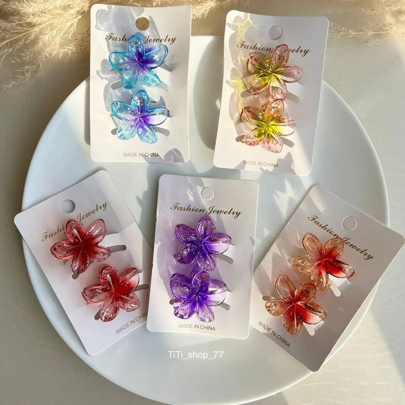 SMALL CLEAR GLITTER CLIP SET