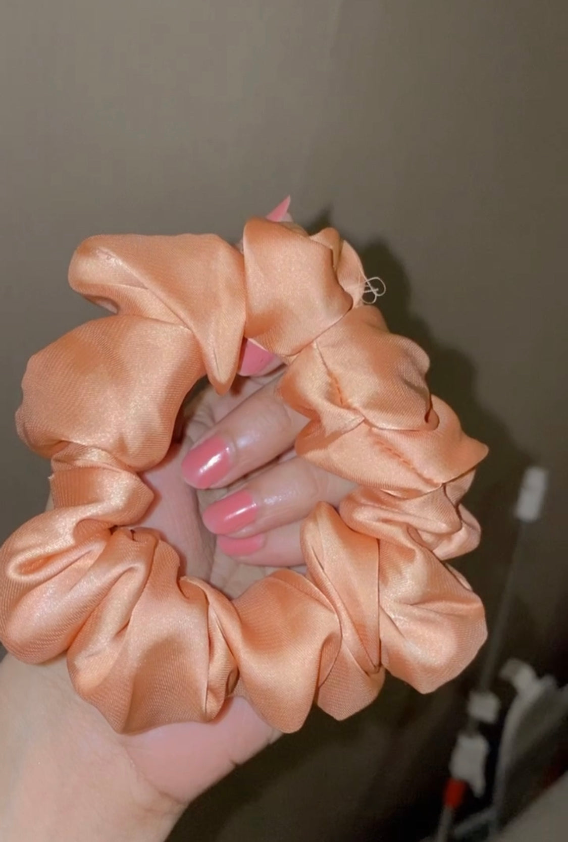 BB CORAL SILK SCRUNCHIE