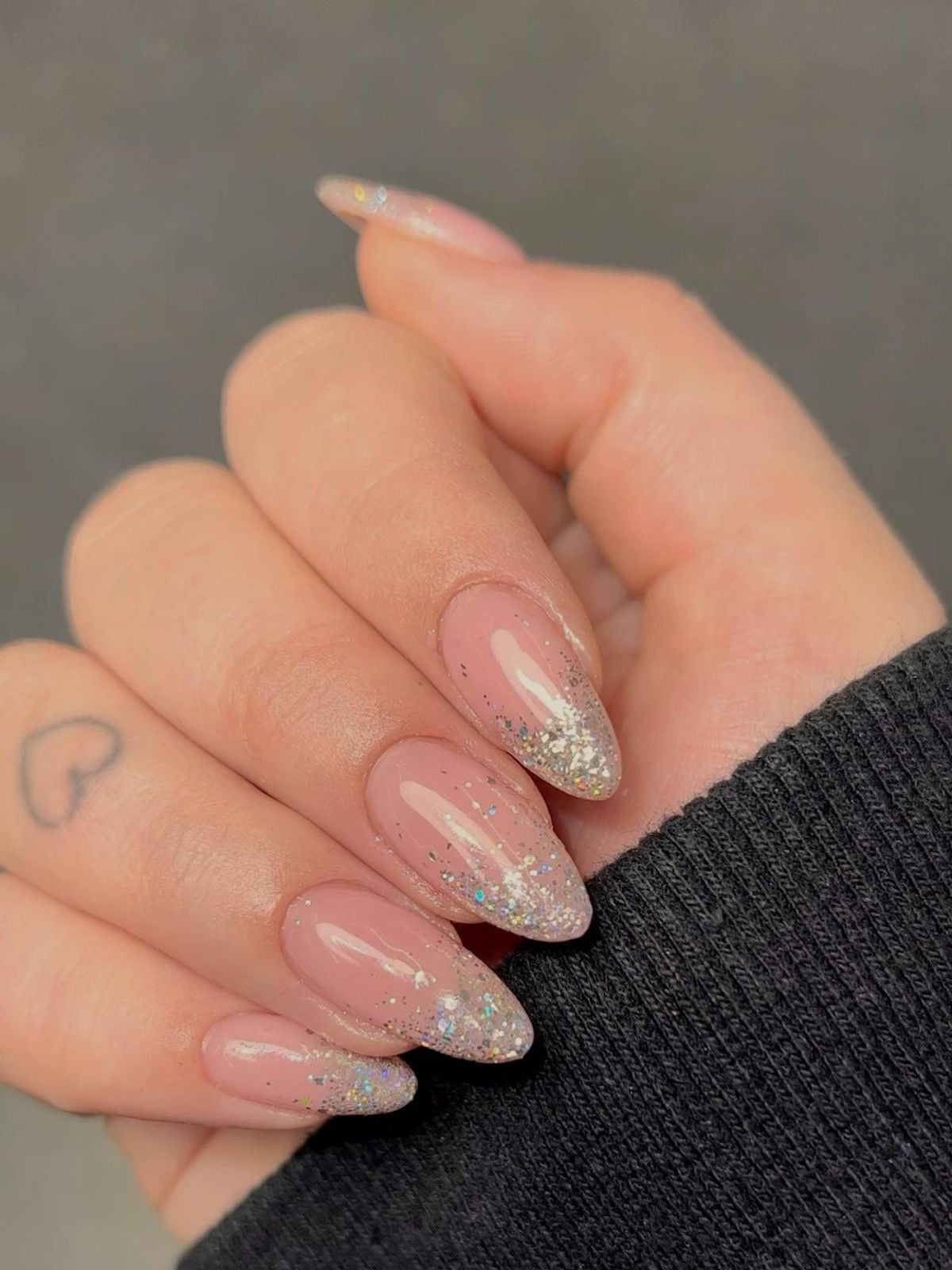 PINK GLITTER NAIL SET