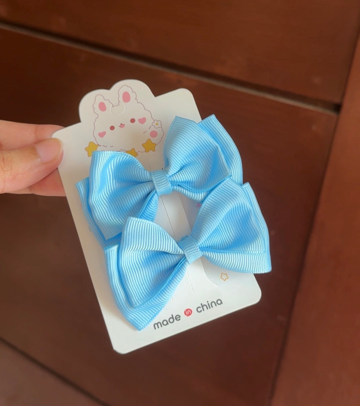 BLUE HAIR BOW PAIR
