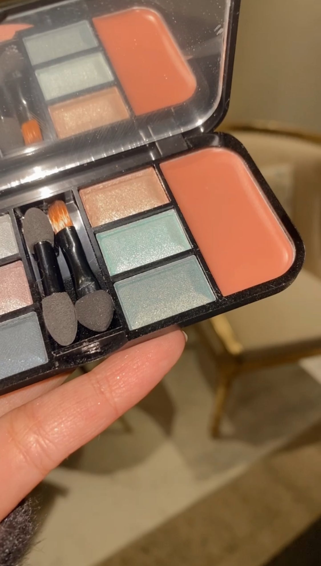 MELLIESH NIGHT BLUE CREAMY BLUSH CREAMY HIGHLIGHTER AND EYESHADOW PALETTE