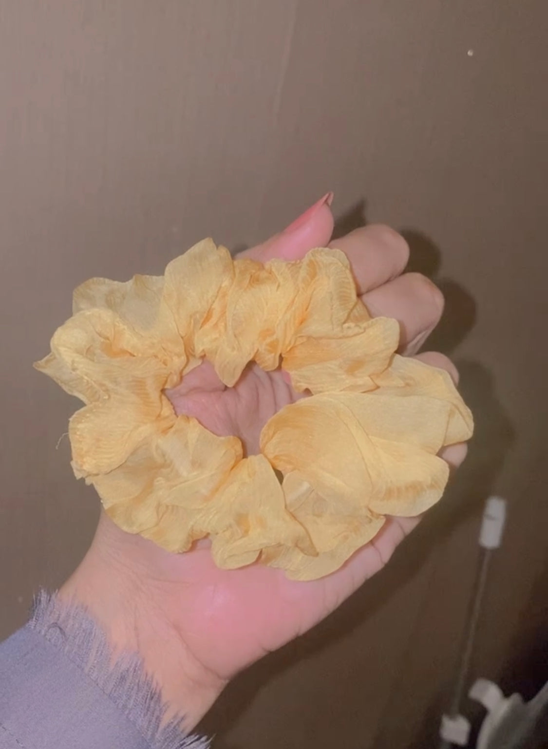 BB YELLOW CHIFFON SCRUNCHIE