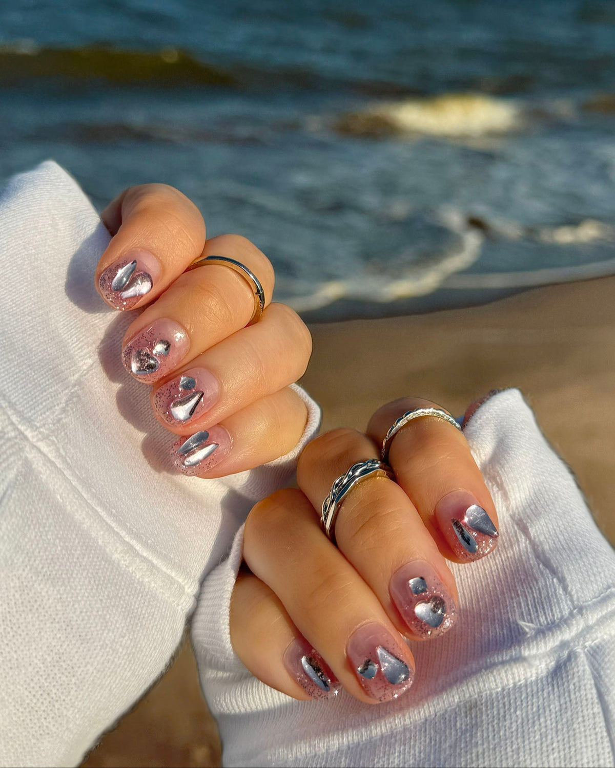 N2 GREY FANCY NAIL SET