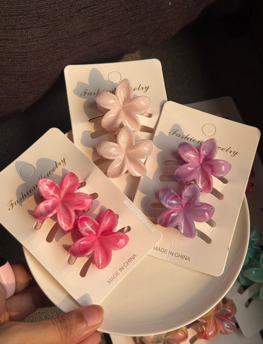SMALL MARBLE HAIR CLAW SET