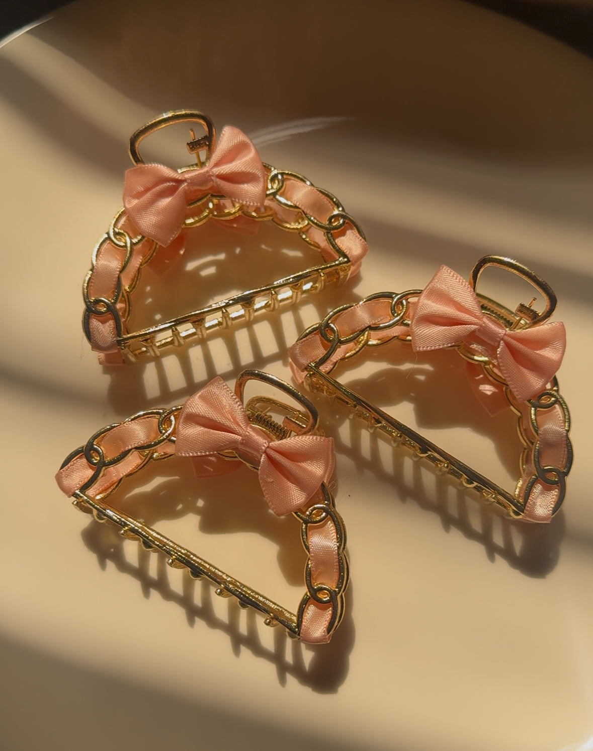 PINK RIBBON METAL CLAW CLIP