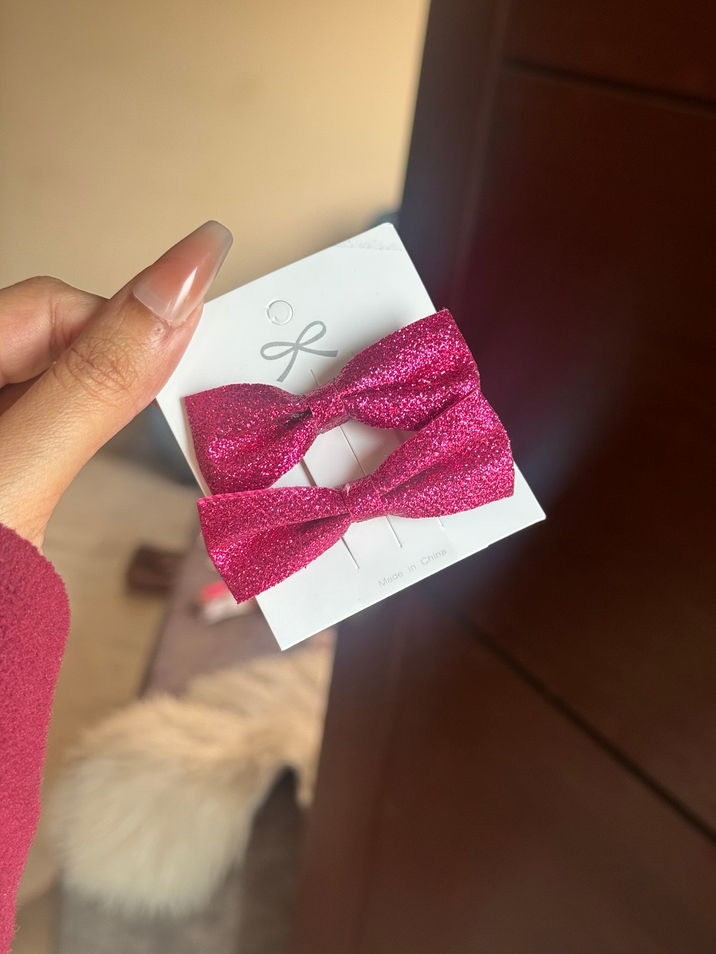 B162 SHINY HAIR BOW SET