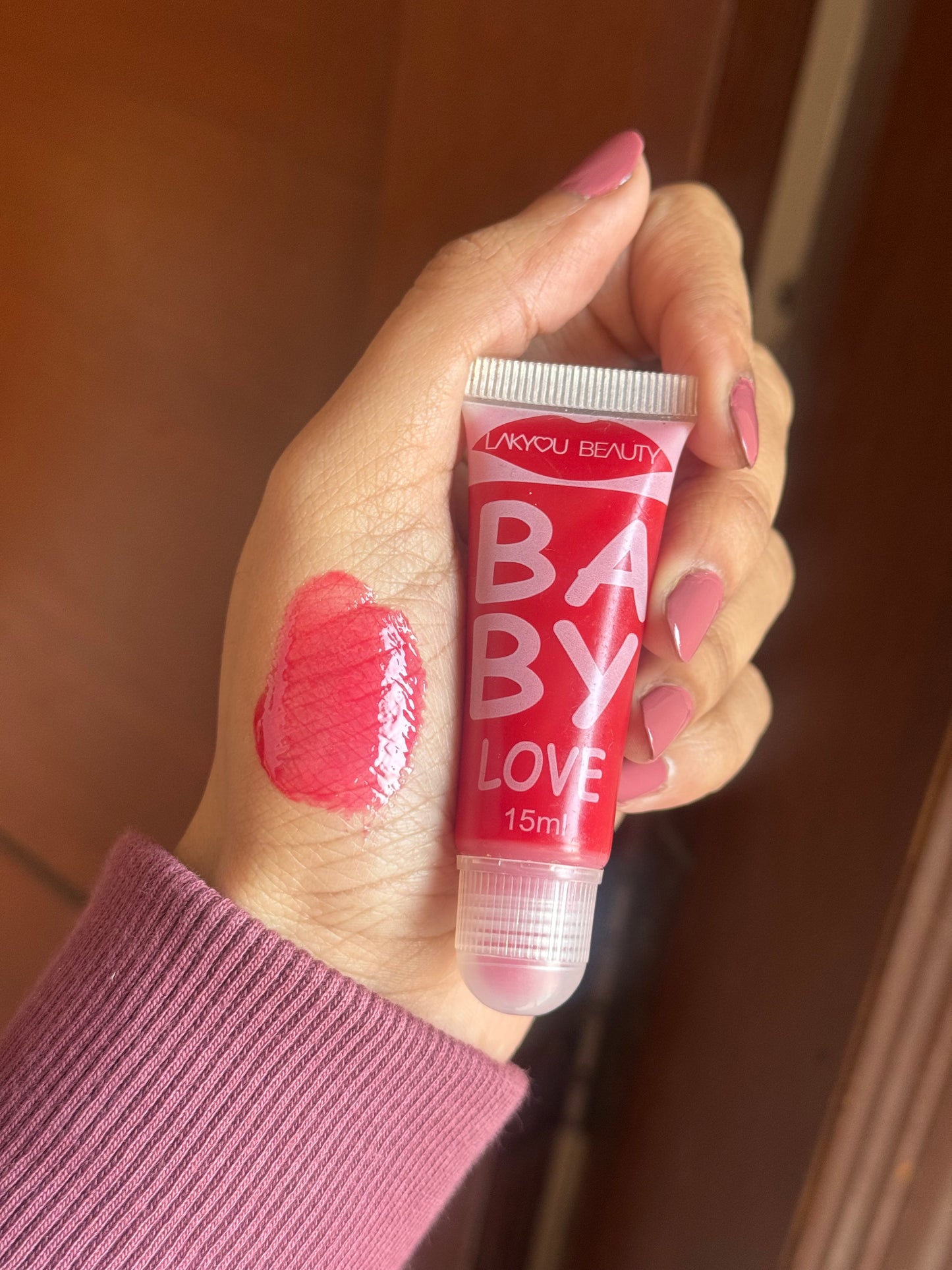BABY GLOSS IN PINKISH RED COLOR