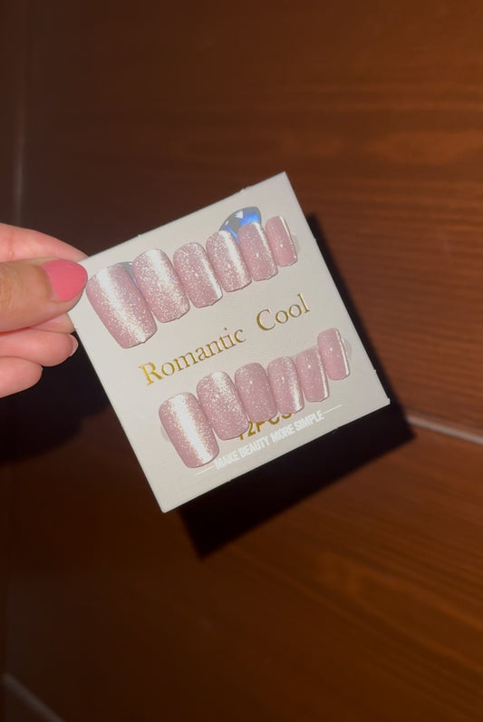 CODE 25 GLITTER MIRROR SQUARE NAILS SET