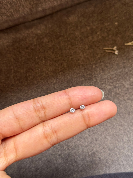 SILVER MINI STONE STUDS