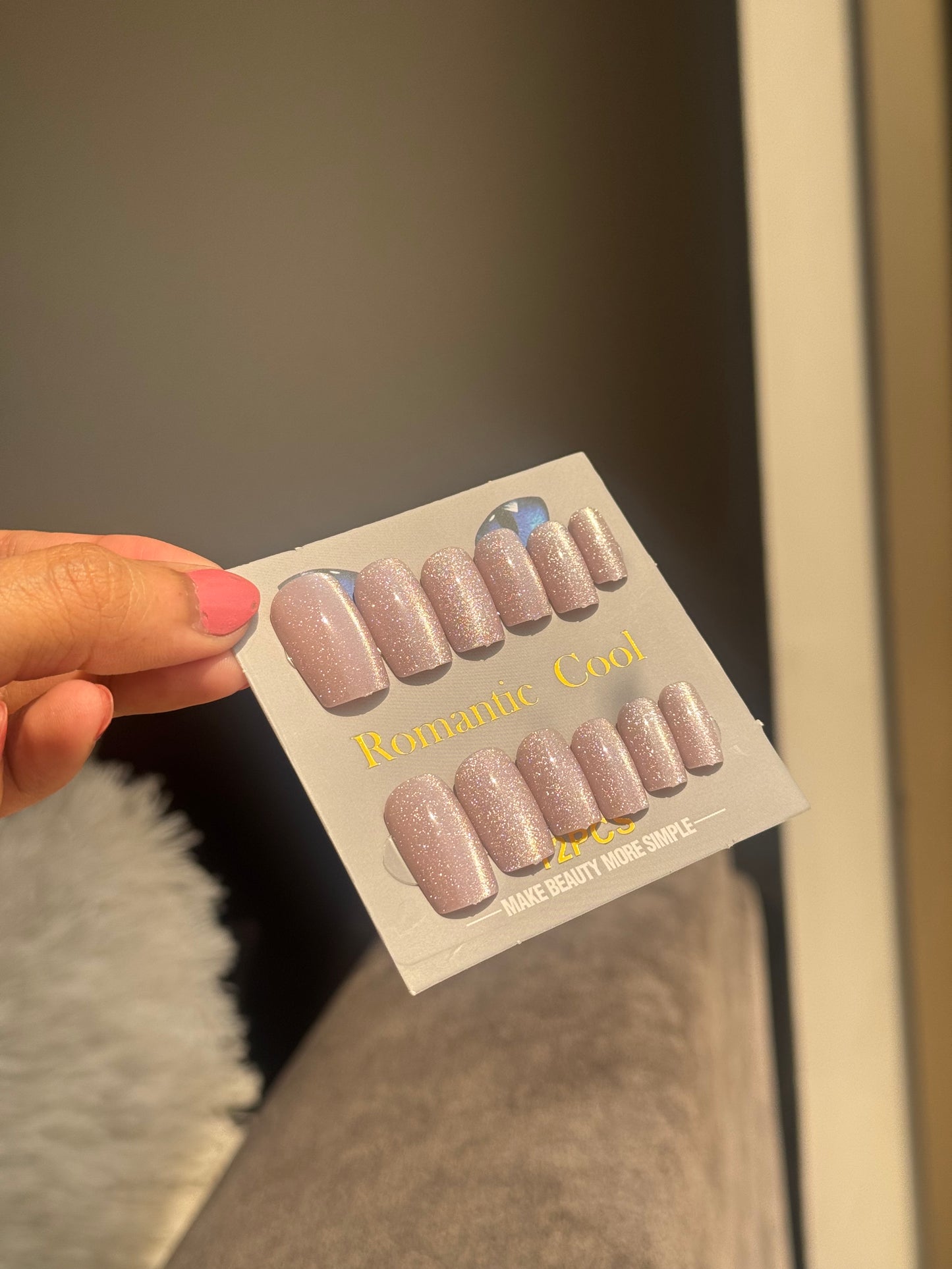 CODE 25 GLITTER MIRROR SQUARE NAILS SET