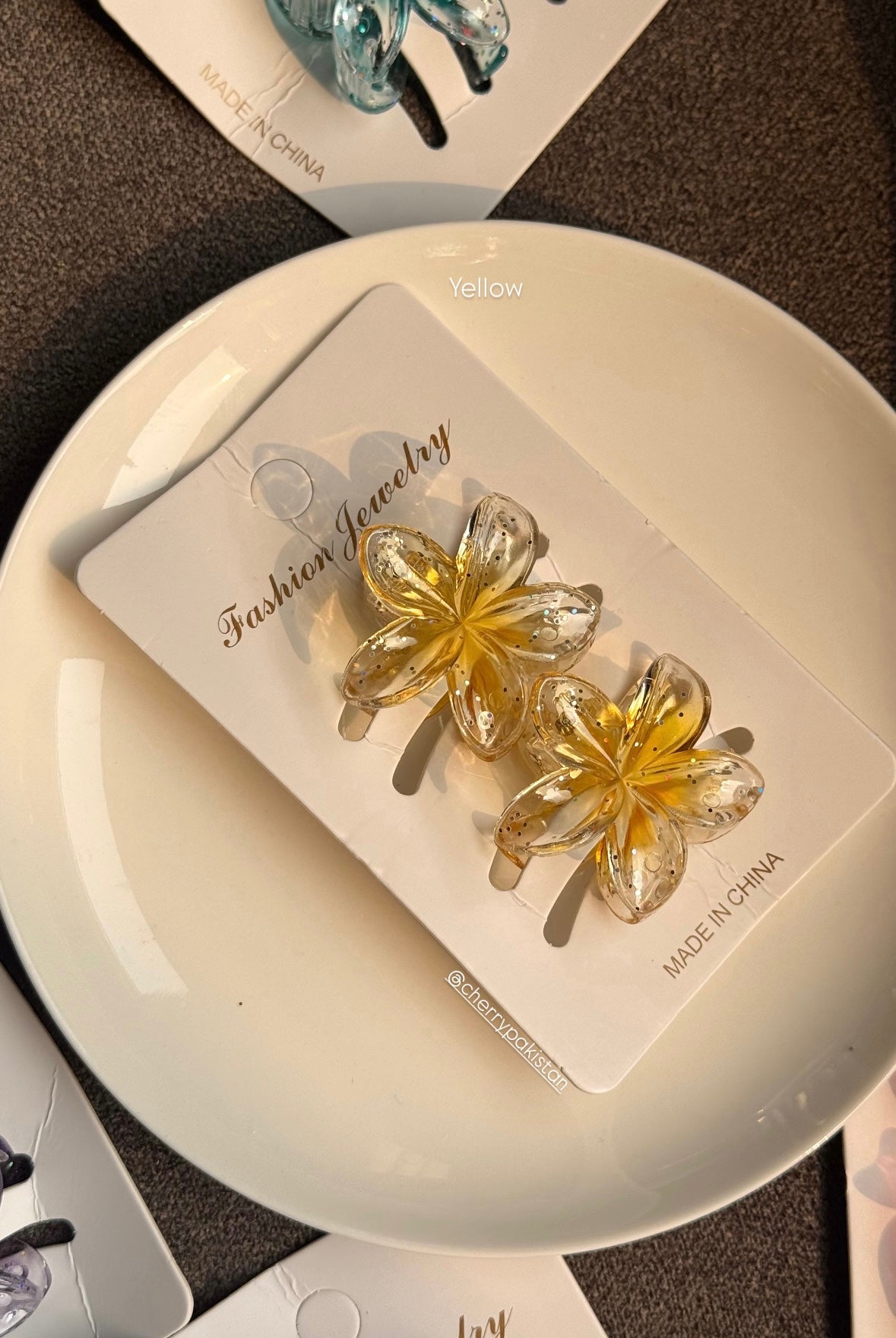 SMALL CLEAR GLITTER CLIP SET