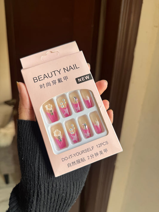 C24 NAIL SET WITH STICKER PACK (12 PIECES)