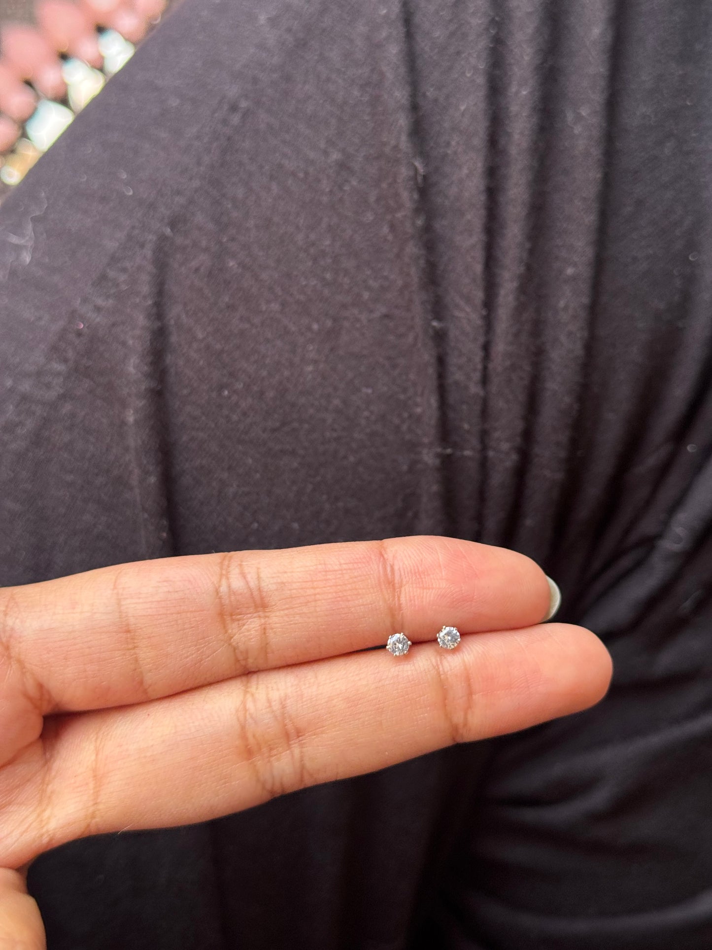 SILVER MINI STONE STUDS