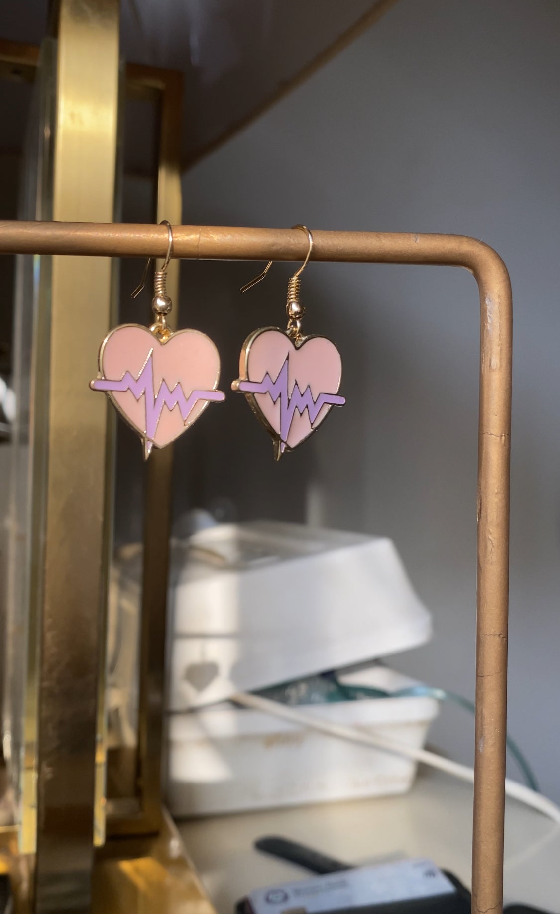 PINK HEART EARRINGS