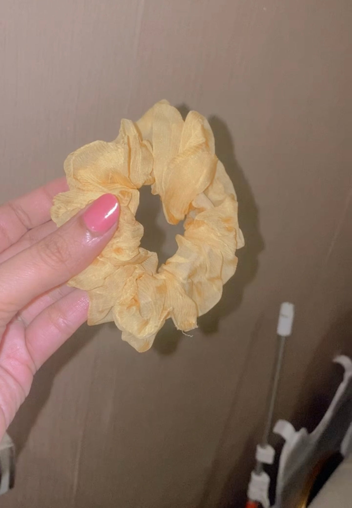 BB YELLOW CHIFFON SCRUNCHIE