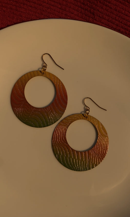 ORANGE CIRCLE EARRINGS