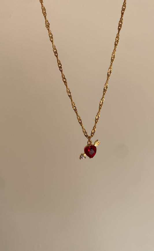 F23  RED HEART NECKLACE PENDANT