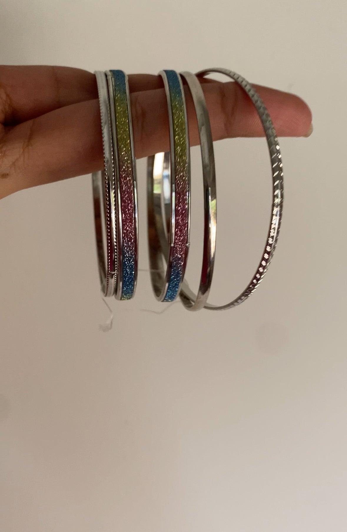 F10 SILVER MULTI BANGLES SET