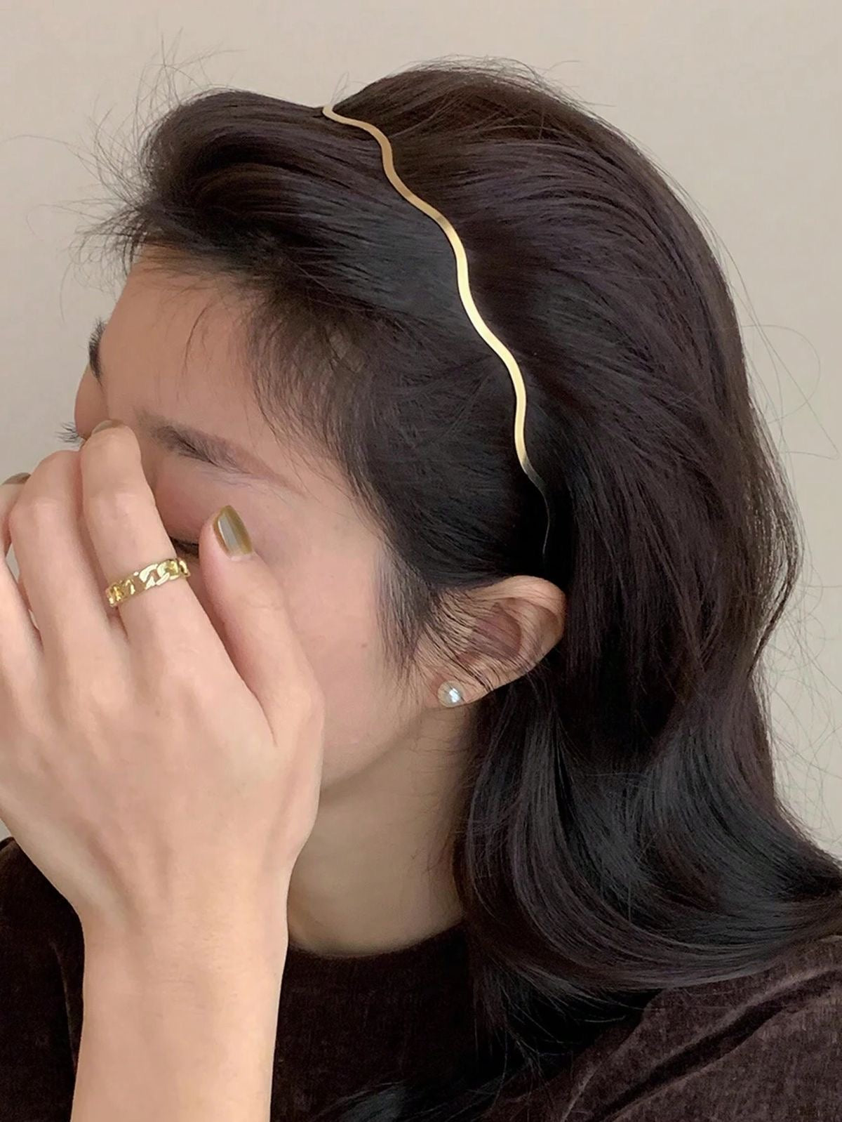 E43 THIN METAL GOLDEN HEADBAND