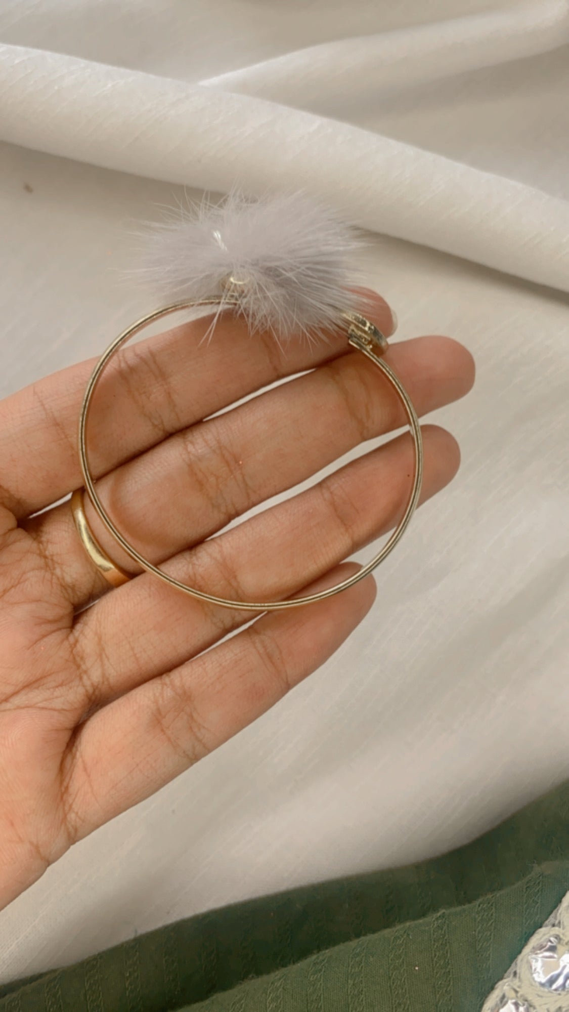 GREY FUR BANGLE