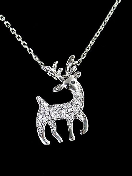 RAIN DEER NECKLACE PENDANT SILVER