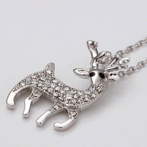 RAIN DEER NECKLACE PENDANT SILVER