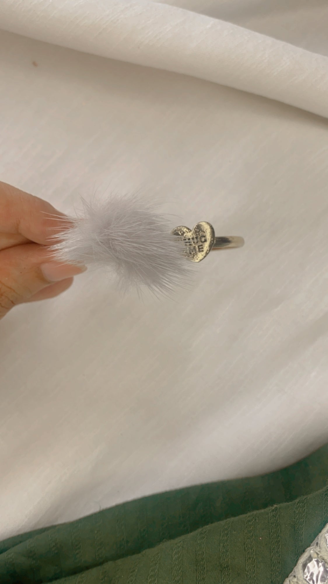 GREY FUR BANGLE