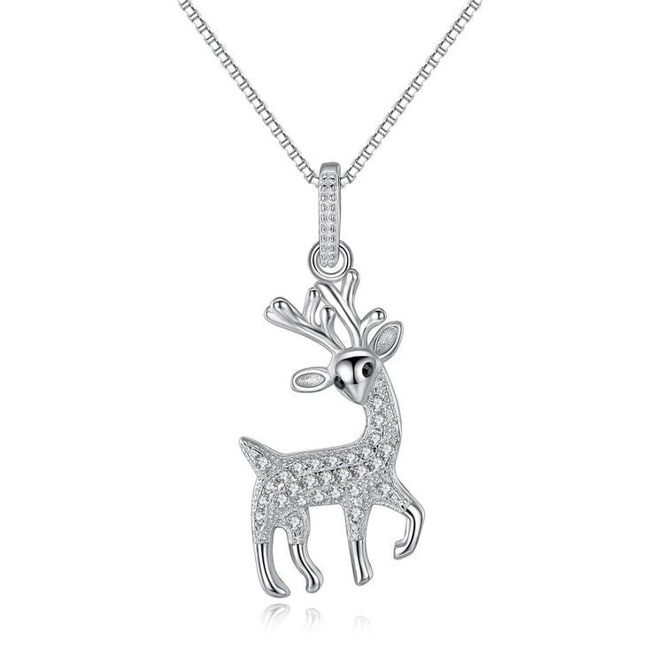 RAIN DEER NECKLACE PENDANT SILVER