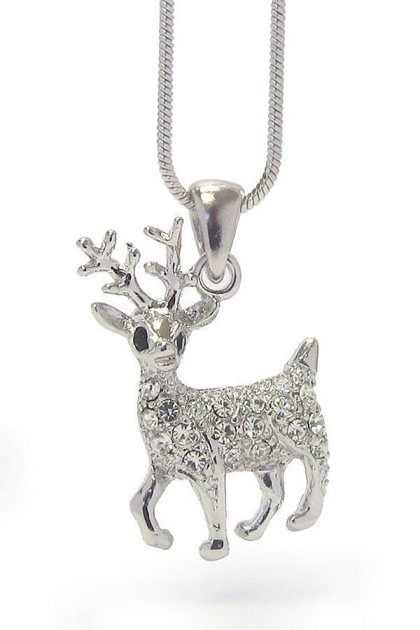 RAIN DEER NECKLACE PENDANT SILVER