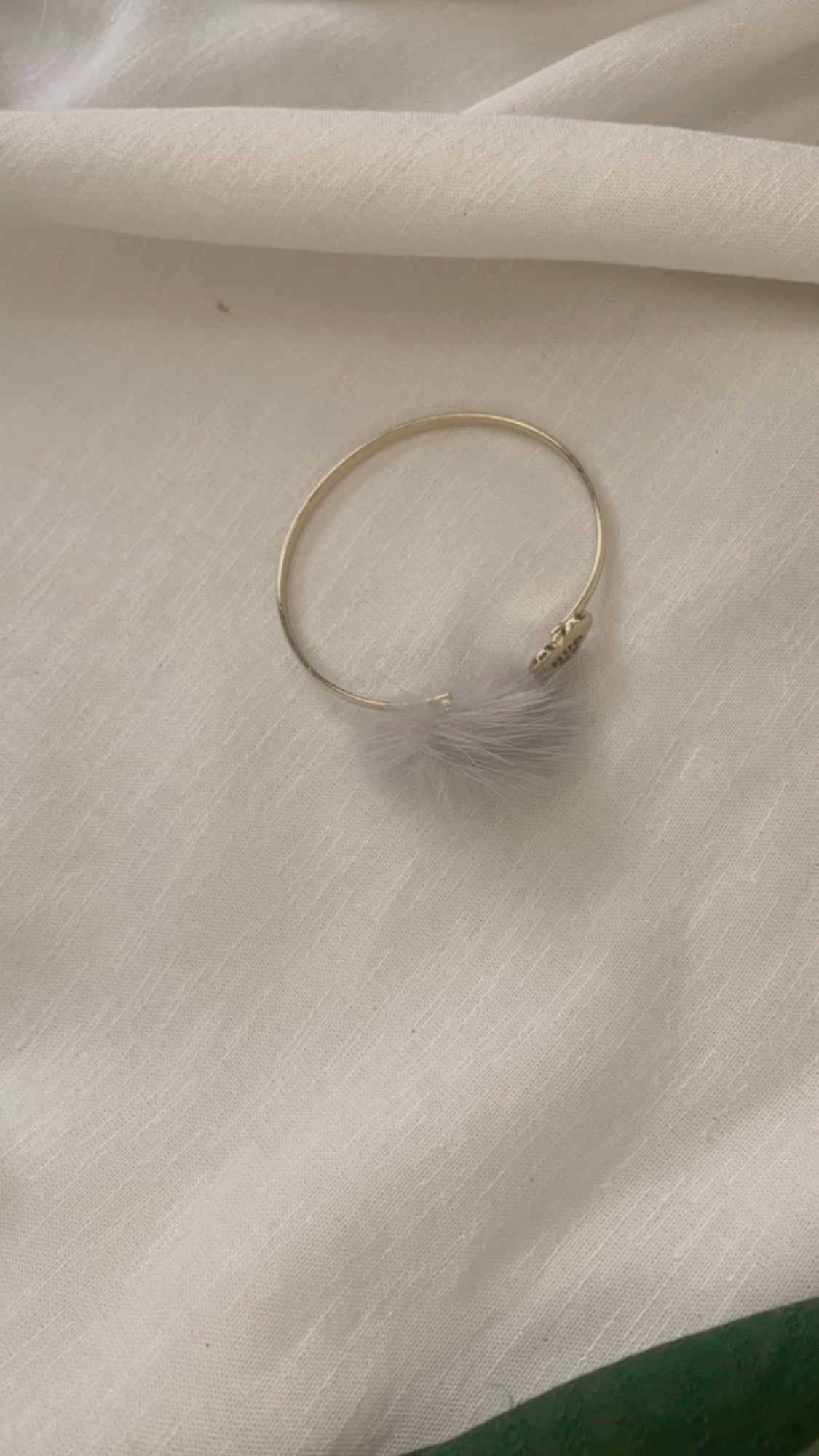 GREY FUR BANGLE