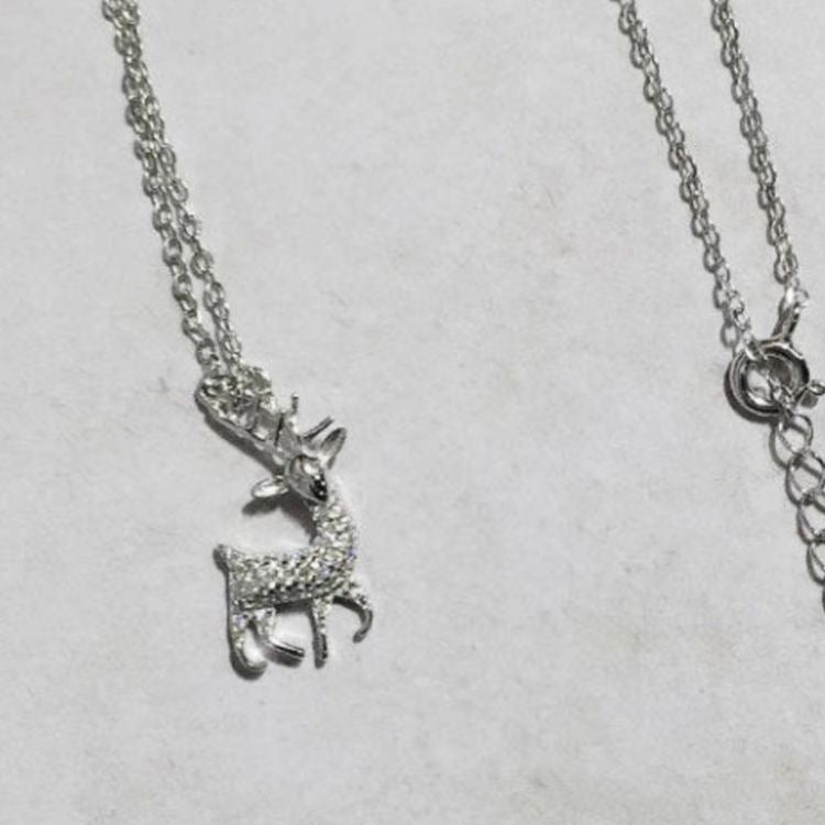 RAIN DEER NECKLACE PENDANT SILVER